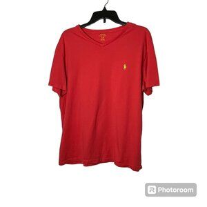 Polo Ralph Lauren Melon Color V neck short sleeve shirt‎ size large